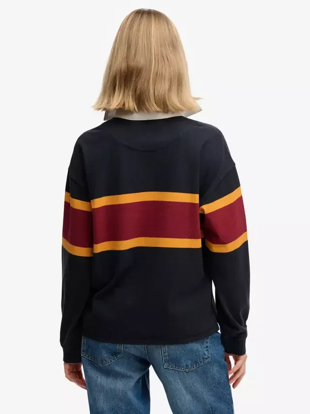 Регбийная футболка с полосками в стиле наследие Superdry, Eclipse Navy — фото 2