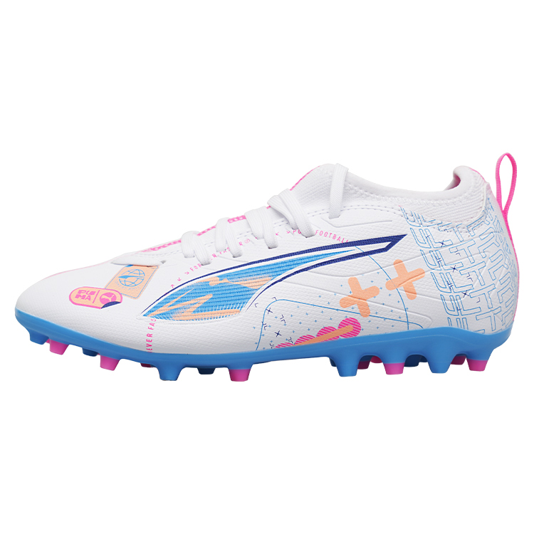

PUMA Ультра 5 коллекция футбольные бутсы унисекс низкие бело розовые белый розовый синий, цвет White Pink Blue