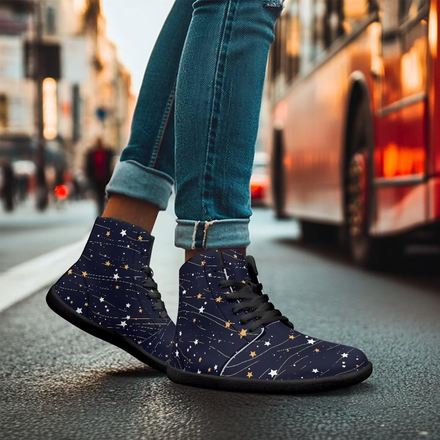 Мужские сандалии Jeiento Galaxy Barefoot с минималистичным дизайном, широкой носочной частью, ботильонами на щиколотку, из искусственной кожи, для ходьбы, повседневная обувь, Galaxy Stars — фото 4