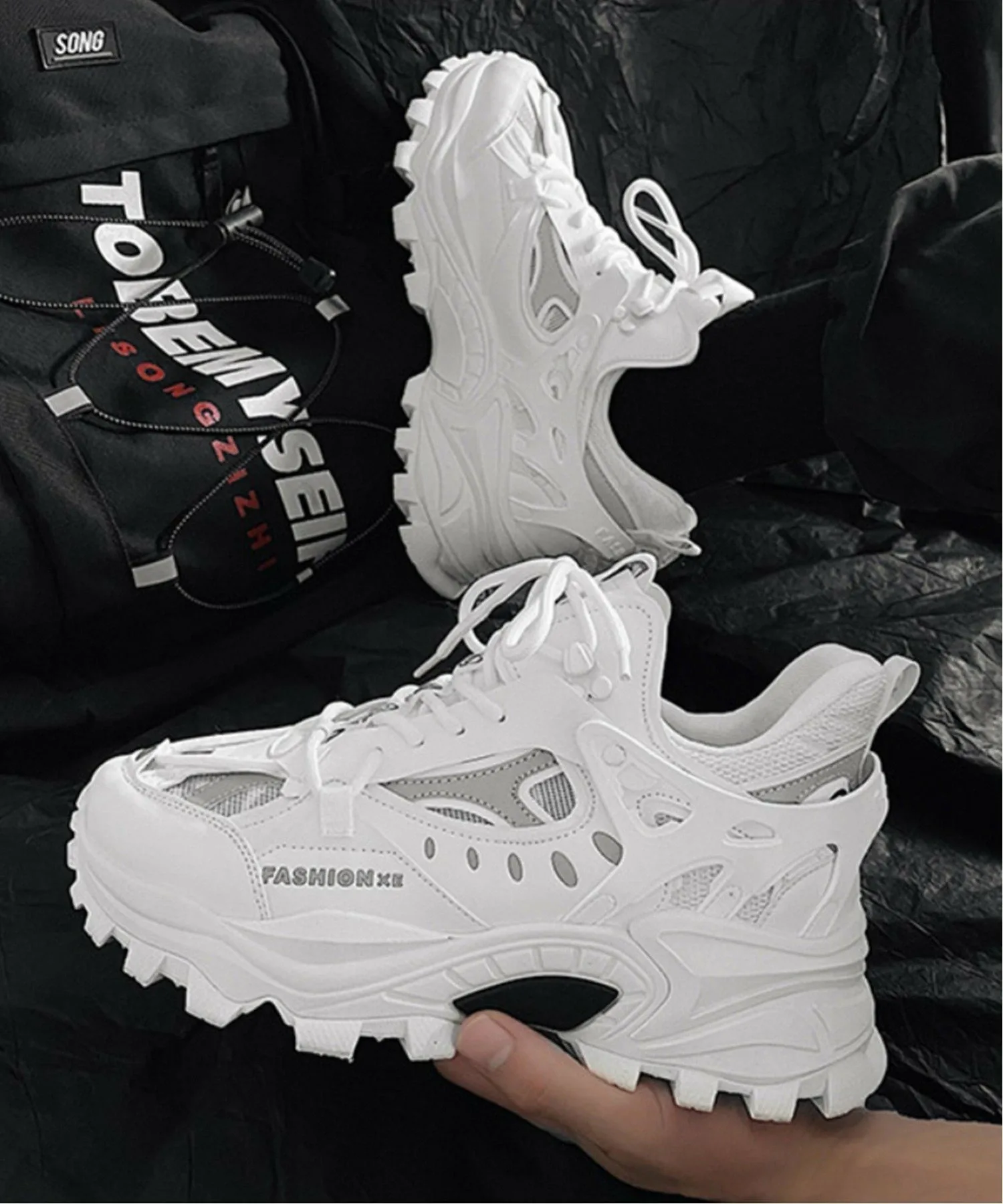 Неравномерные туфли большого силуэта Aimoha Mens, white — фото 3