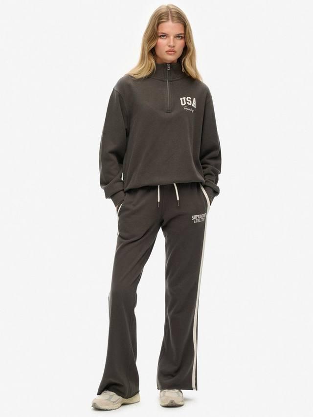 

Спортивные полосатые расклешенные джоггеры Superdry, Charcoal