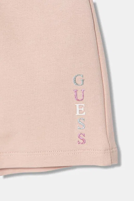 Шорты детские хлопковые Guess, розовый — фото 3