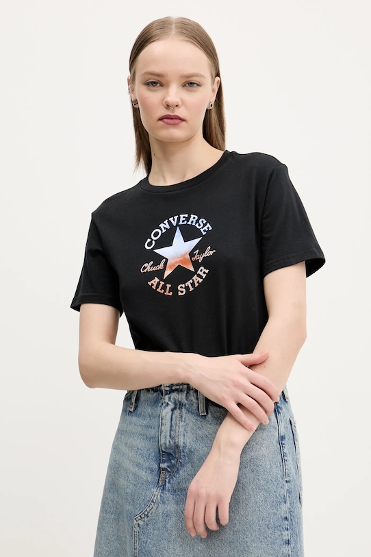 

Хлопковая футболка Converse, черный