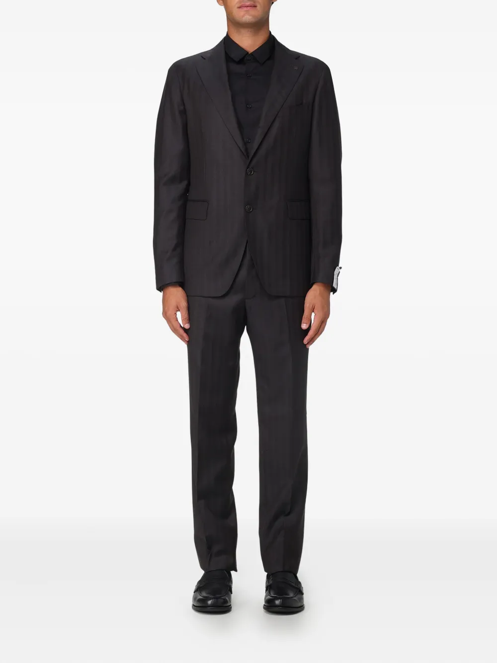 

Костюм-двойка с елочным узором Tagliatore, черный