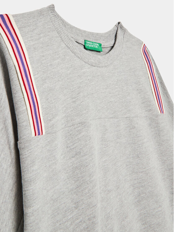 Толстовка свободного кроя United Colors Of Benetton, серый — фото 3
