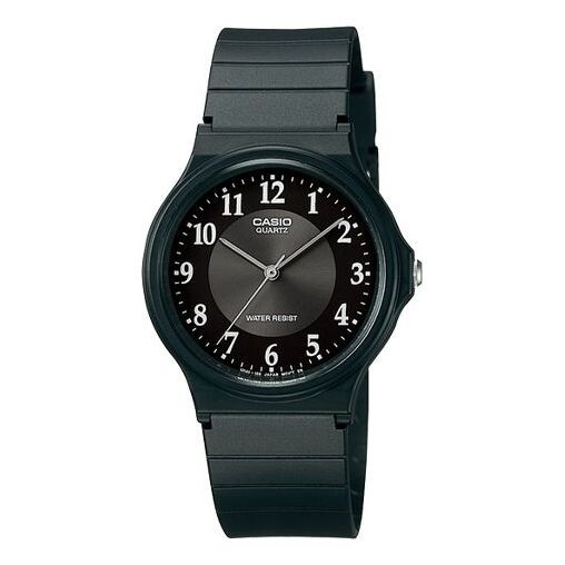 

Часы CASIO Quartz Waterproof Black Dial Mens Black Analog, черный