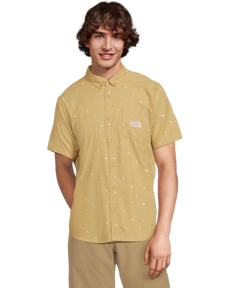 

Рубашка RVCA Exotica Seersucker Short, цвет Ochre