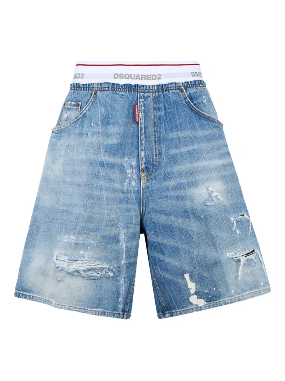 Потертые шорты Dsquared2, синий