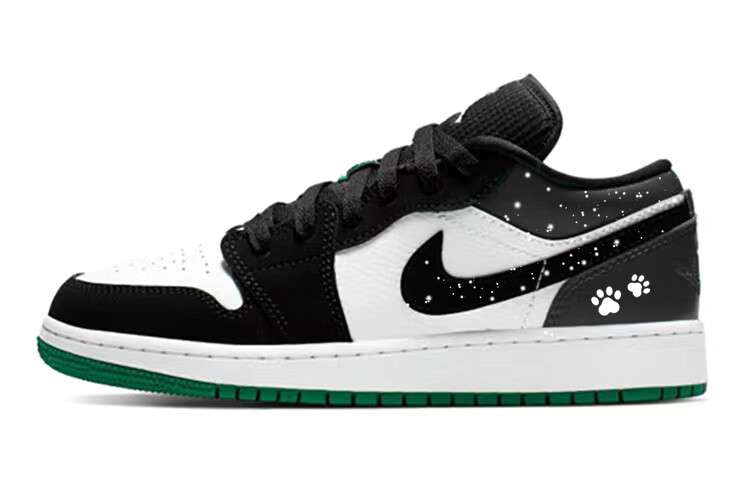 

Кроссовки Air Jordan 1 Vintage Basketball Shoes Women's Low-top Green/Black/White, зеленый