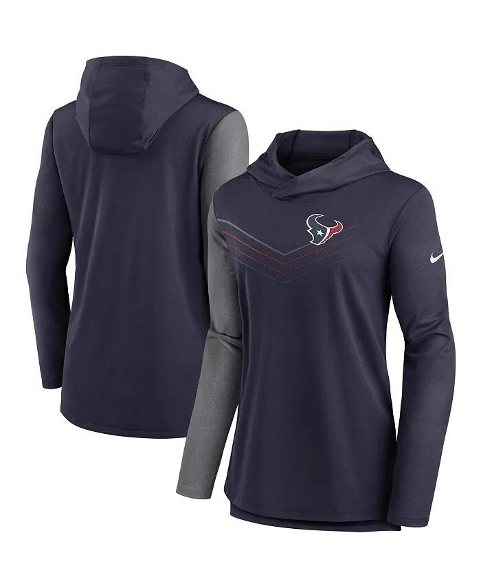 

Женская темно-синяя, меланжевая угольная толстовка с капюшоном Houston Texans Chevron с длинным рукавом Nike