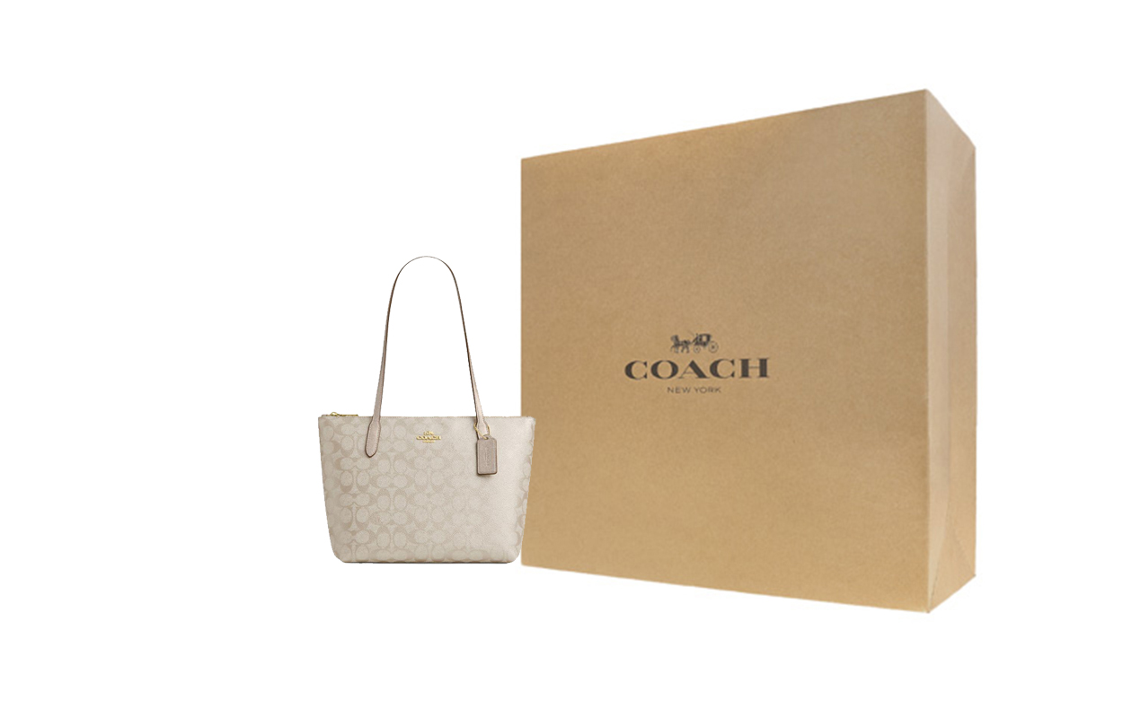 

COACH Сумка тоут из искусственной кожи Fiona среднего размера женская в смешанном цвете шампань