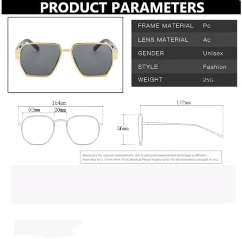 

2026 Модные квадратные солнцезащитные очки большого размера для женщин, крупная оправа, цветные солнцезащитные очки, женские, унисекс, черные MTZJH, Gold Blue