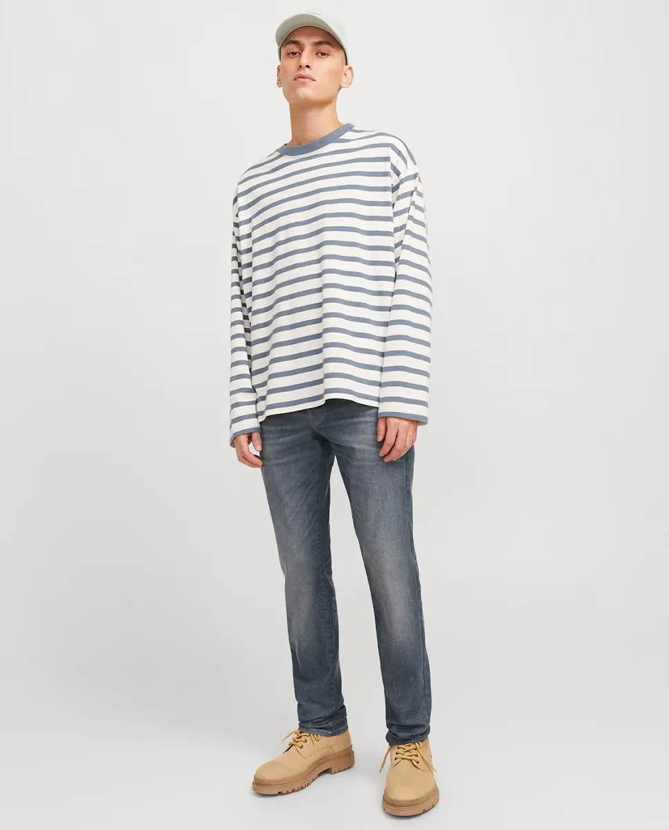

Мужские облегающие джинсы с низкой посадкой Jack & Jones, серый