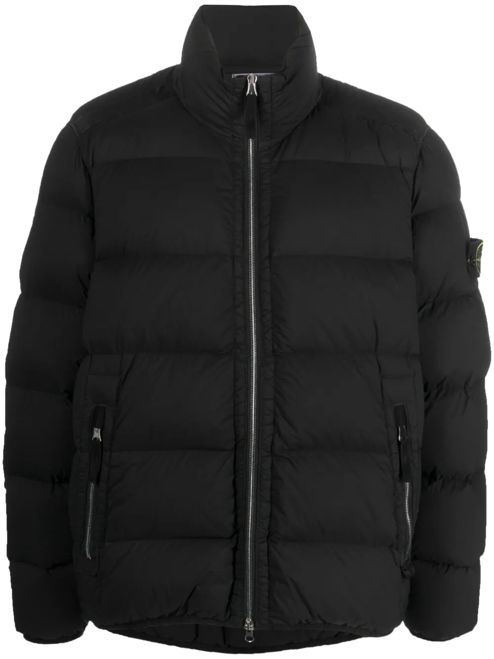 

Пуховик с нашивкой Compass Stone Island, черный