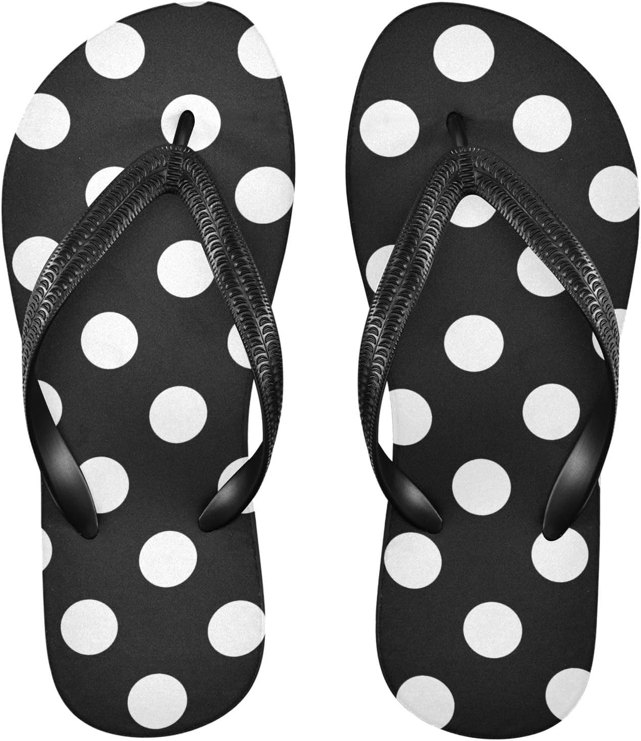

Женские и мужские шлепанцы SPRIPORT с тонкими ремешками и горошком, удобные повседневные вьетнамки с амортизирующей подошвой, нескользящей резиновой подошвой, плоские сандалии для прогулок, пляжа и лета, черный