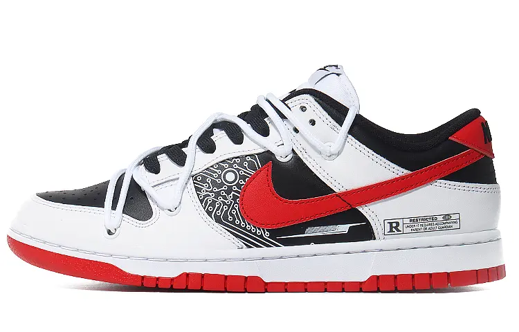 

Кроссовки Nike Dunk Skateboarding Shoes Unisex Low-top White/Black/Red, белый