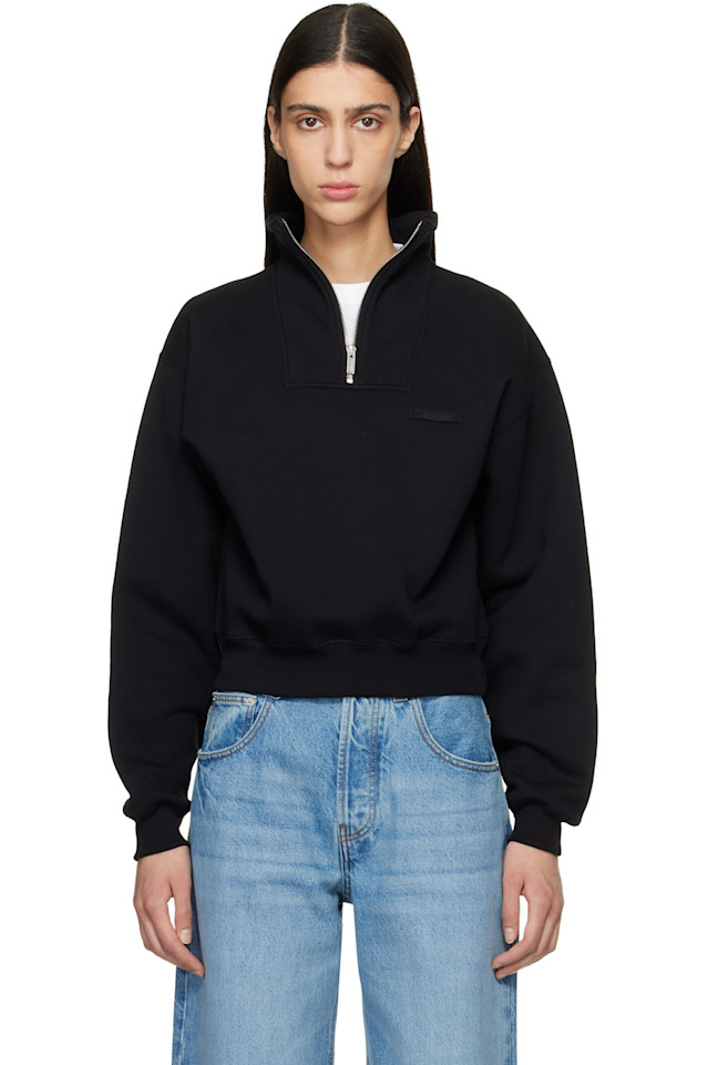 

Толстовка с высоким воротником на молнии из грогрена Jacquemus, черный