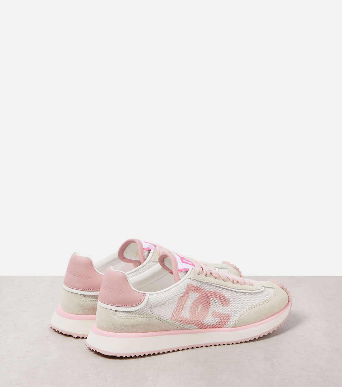 Кроссовки Dg' с мягкой подошвой Dolce&Gabbana, Bianco/Rosa — фото 2