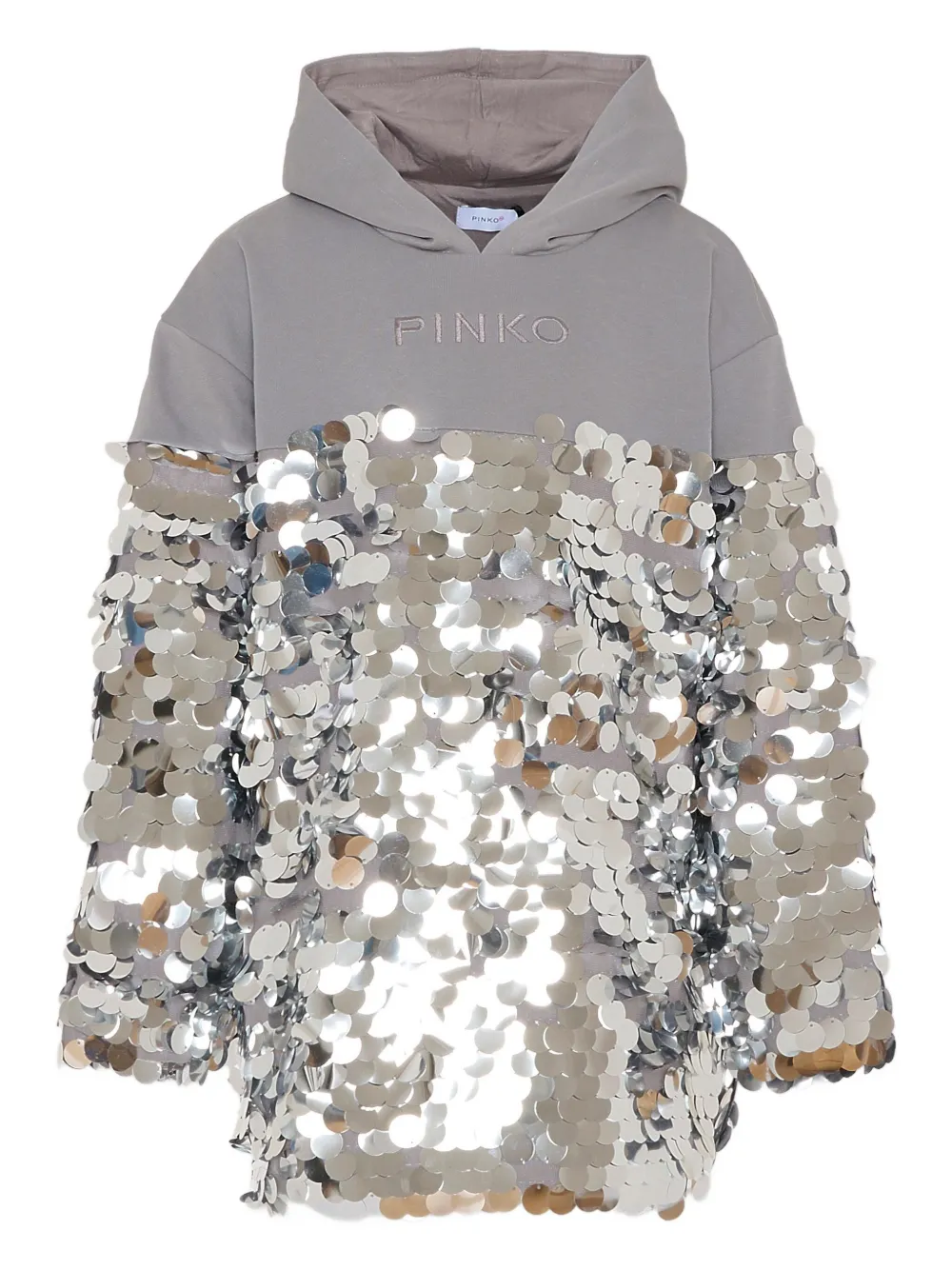 

Платье, украшенное пайетками Pinko Kids, серебристый