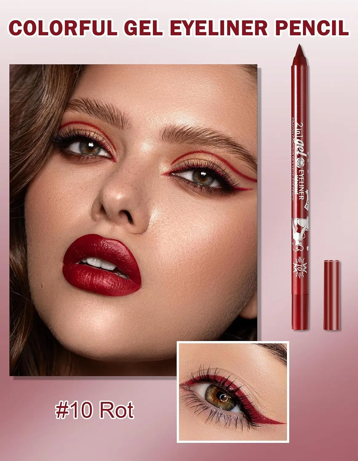 Подводка для глаз Metallic Flash Eyeliner No brand, 10# Red