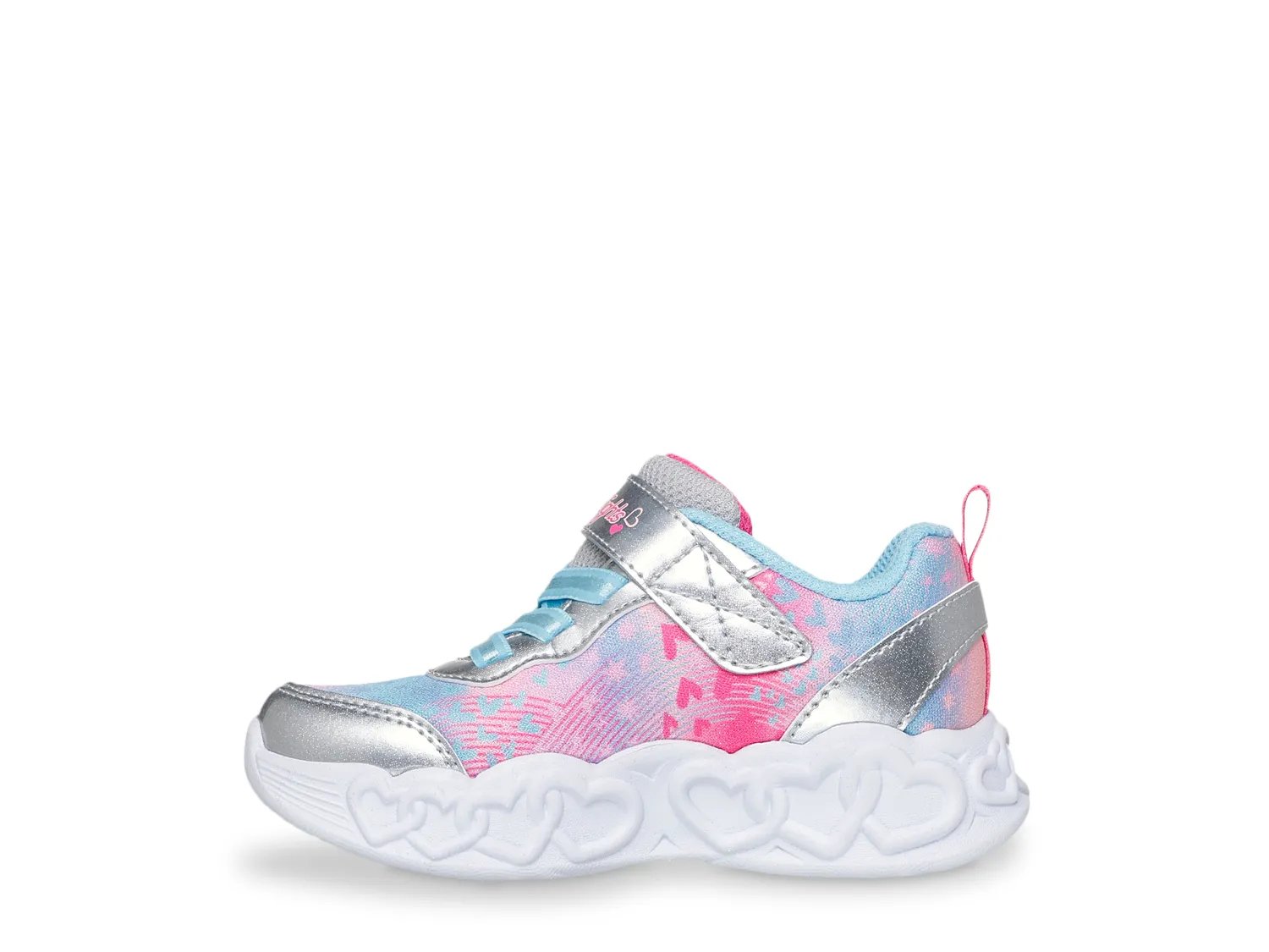 Кроссовки Skechers Infinite Heart Lights Heart Jewels Light-Up Sneaker - Kids', серебристый металлик — фото 2