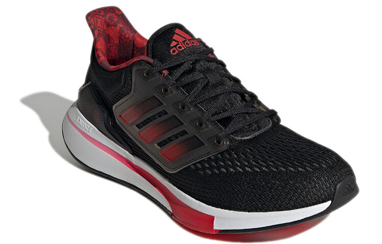 Кроссовки для бега EQ21 Run мужские с низким верхом, черные/красные Adidas — фото 2