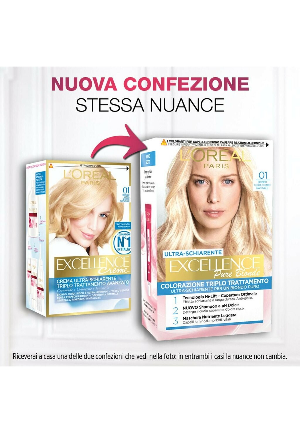 

Краска для волос L'ORÉAL PARIS TINTA CAPELLI EXCELLENCE COPRE I CAPELLI BIANCHI COLORE RICCO LUMINOSO E A LUNGA DURATA, 2 PACK L'Oréal Paris, бежевый