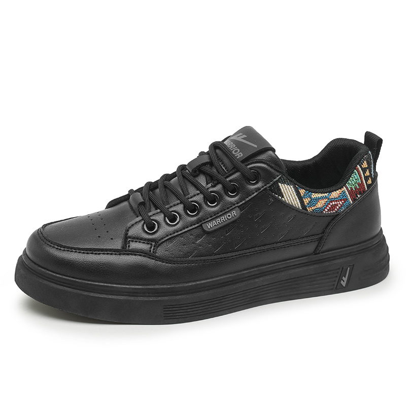 WARRIOR Абразивостойкие легкие низкие скейтерские кроссовки для мужчин All Black — фото 3