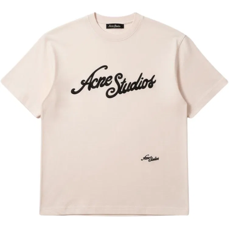 Футболка с вышитым логотипом Acne Studios, Pink