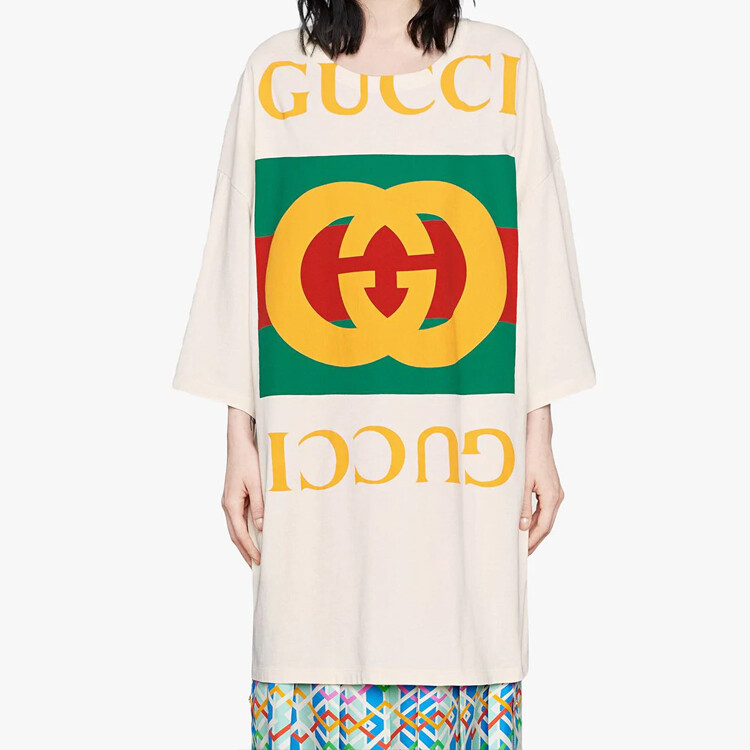 Футболка женская Gucci с логотипом, белый — фото 3
