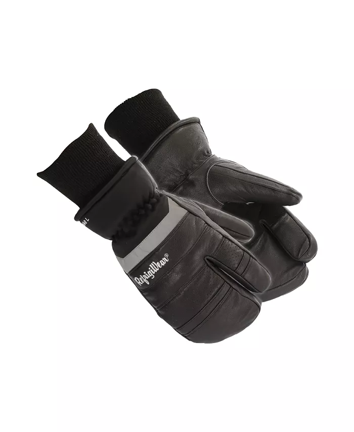 

Мужские зимние черные кожаные варежки с тремя пальцами Refrigiwear