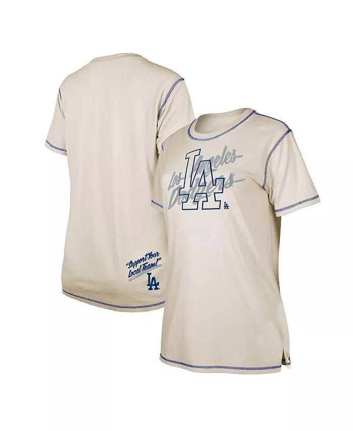 

Женская белая футболка с разрезом Los Angeles Dodgers Team New Era