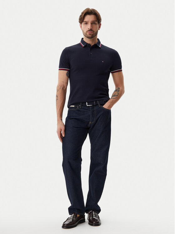 Рубашка поло облегающего кроя Tipped MW0MW37346 Tommy Hilfiger, синий — фото 2