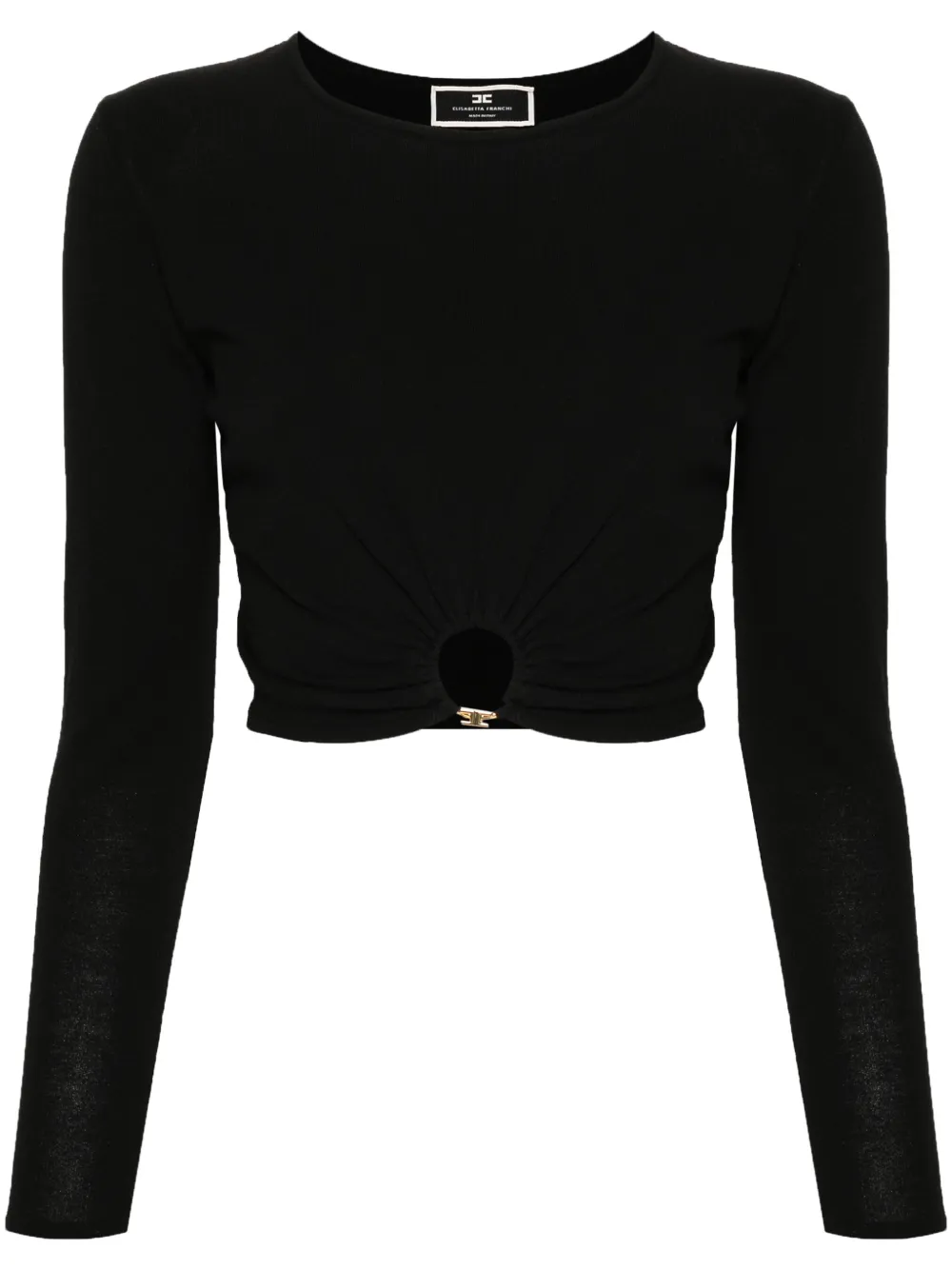 

Укороченный джемпер с логотипом Elisabetta Franchi, черный