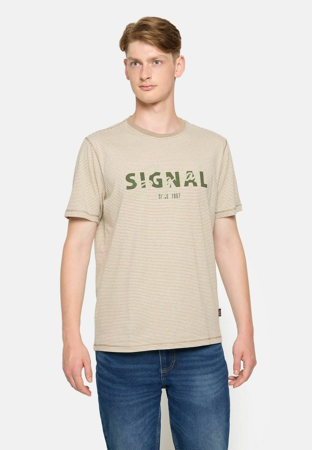 

Футболка с принтом LUKE STRIPE Signal, бежевый