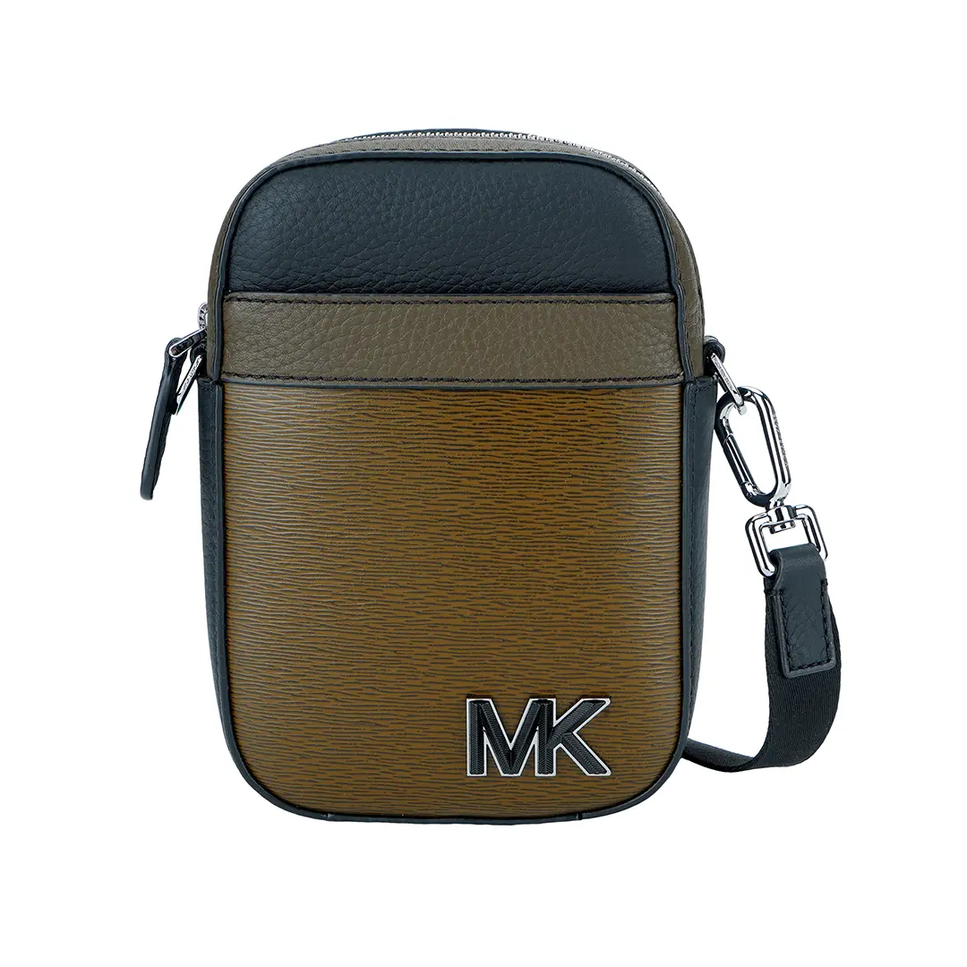 

MICHAEL KORS Кожаный чехол для телефона через плечо мужской чистый черный Hudson Cow