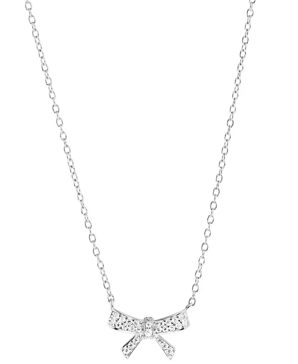 

Ожерелье с подвеской-бантом из кубического циркония, паве из стерлингового серебра, 16 дюймов + 3-дюймовый удлинитель (также доступно из 14-каратного золота поверх стерлингового серебра) Macy'S, silver