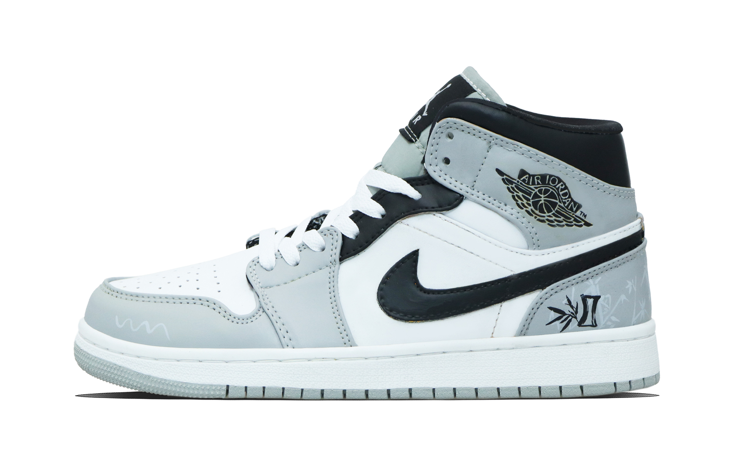 

Jordan Air 1 Bamboo Grace Simple Tune Абразивостойкие кроссовки Mid Top в винтажном стиле Unisex серый