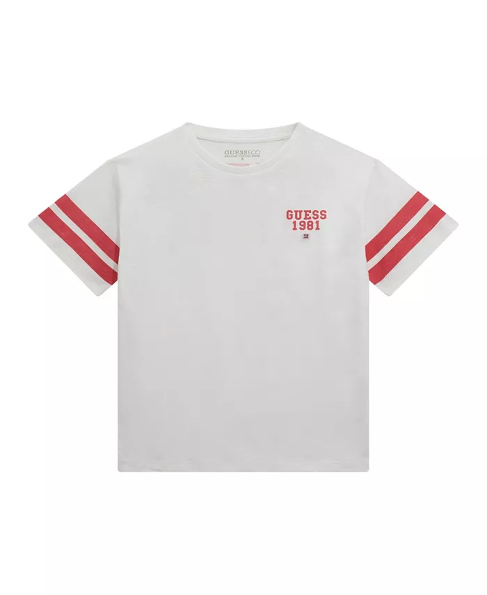 

Большие размеры футболка из джерси с коротким рукавом и утолщенной нитью Guess, белый