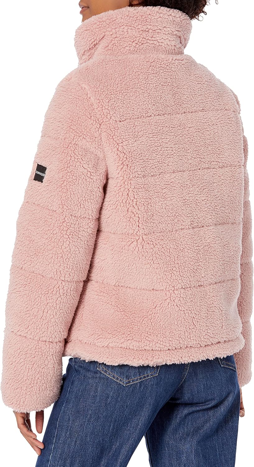 Женская куртка Calvin Klein из искусственной овчины, розовый — фото 2