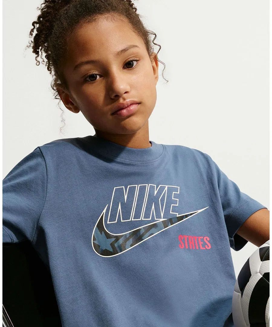 Футболка для мальчиков и девочек USA Futura Soccer Nike, синий — фото 3