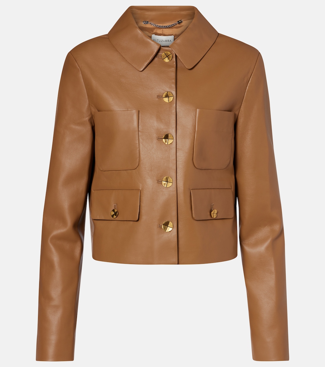 

Укороченная кожаная куртка Astley Altuzarra, Saddle