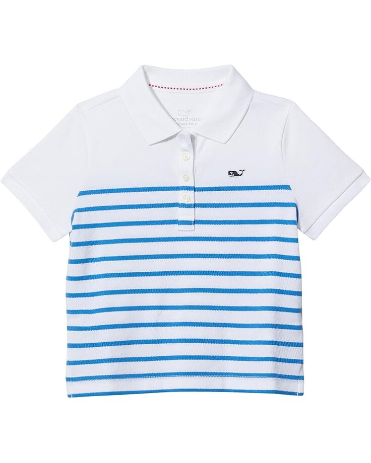 

Поло Vineyard Vines Kids Breton Striped Heritage Polo, цвет Bay Stripe/Hull Blue