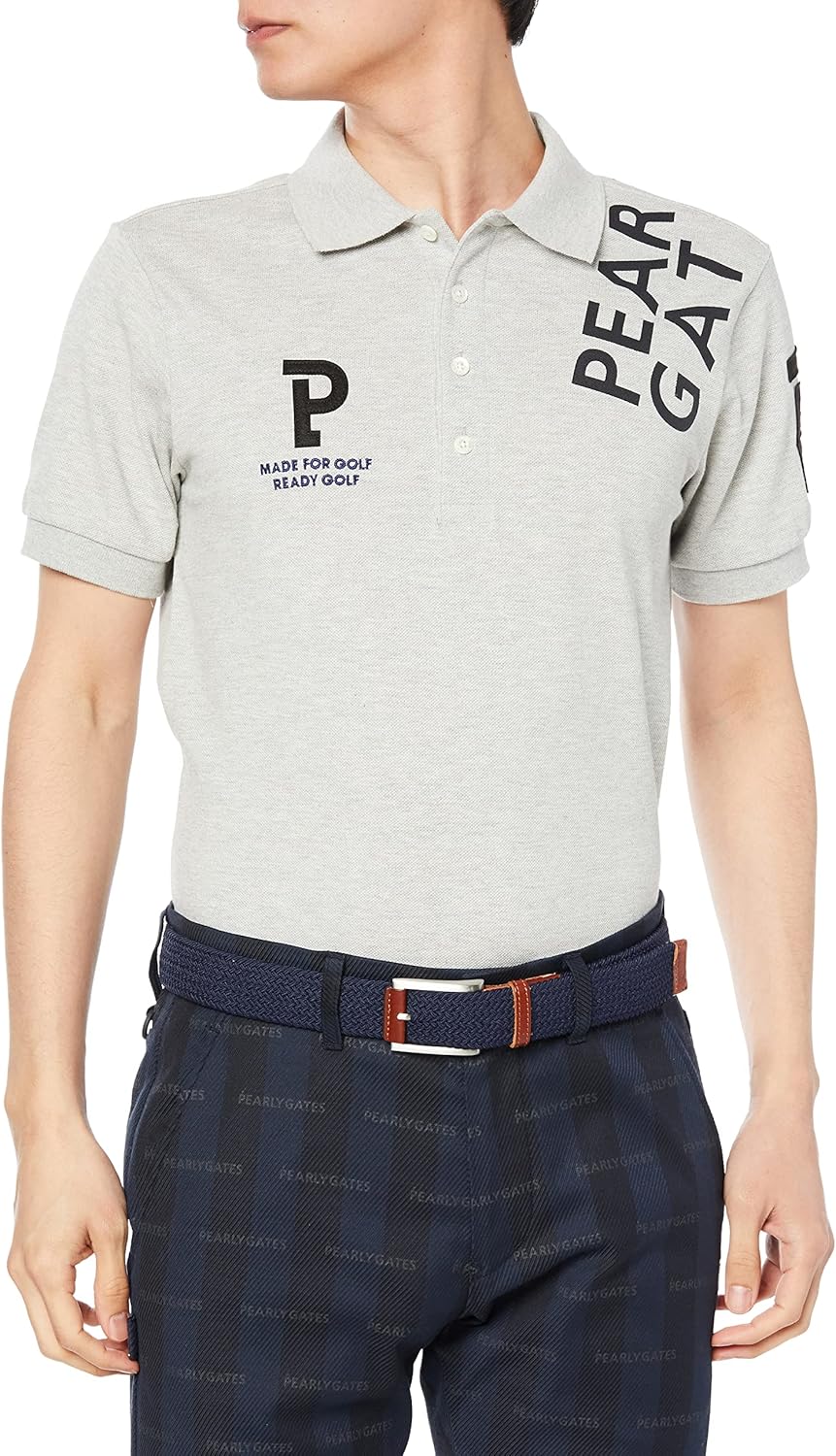 

Мужская поло-рубашка с коротким рукавом Parly Gates 053-3160201 (впитывает пот, быстро сохнет), для гольфа Pearly Gates, серый
