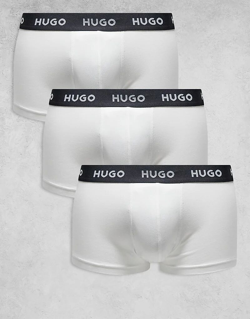 

HUGO Bodywear, комплект из 3 трусов-боксеров белого цвета с контрастным логотипом на поясе Hugo Red
