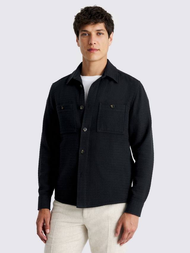 

Оверсайт рубашка Regular Fit из хлопковой смеси с вафельной текстурой Moss, Blue