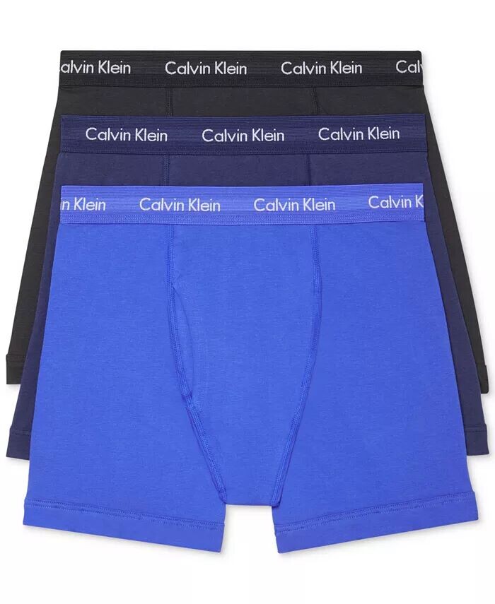 

Мужские трусы-боксеры из хлопка стрейч, 3 шт., нижнее белье Calvin Klein, мультиколор