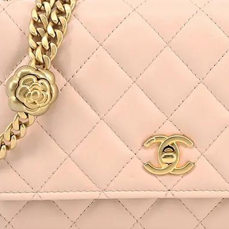 Классический клатч CF Lambskin с одним плечевым ремнем, женская сумка кросс-боди розовая CHANEL, Set (Bag+Dust Bag) — фото 4