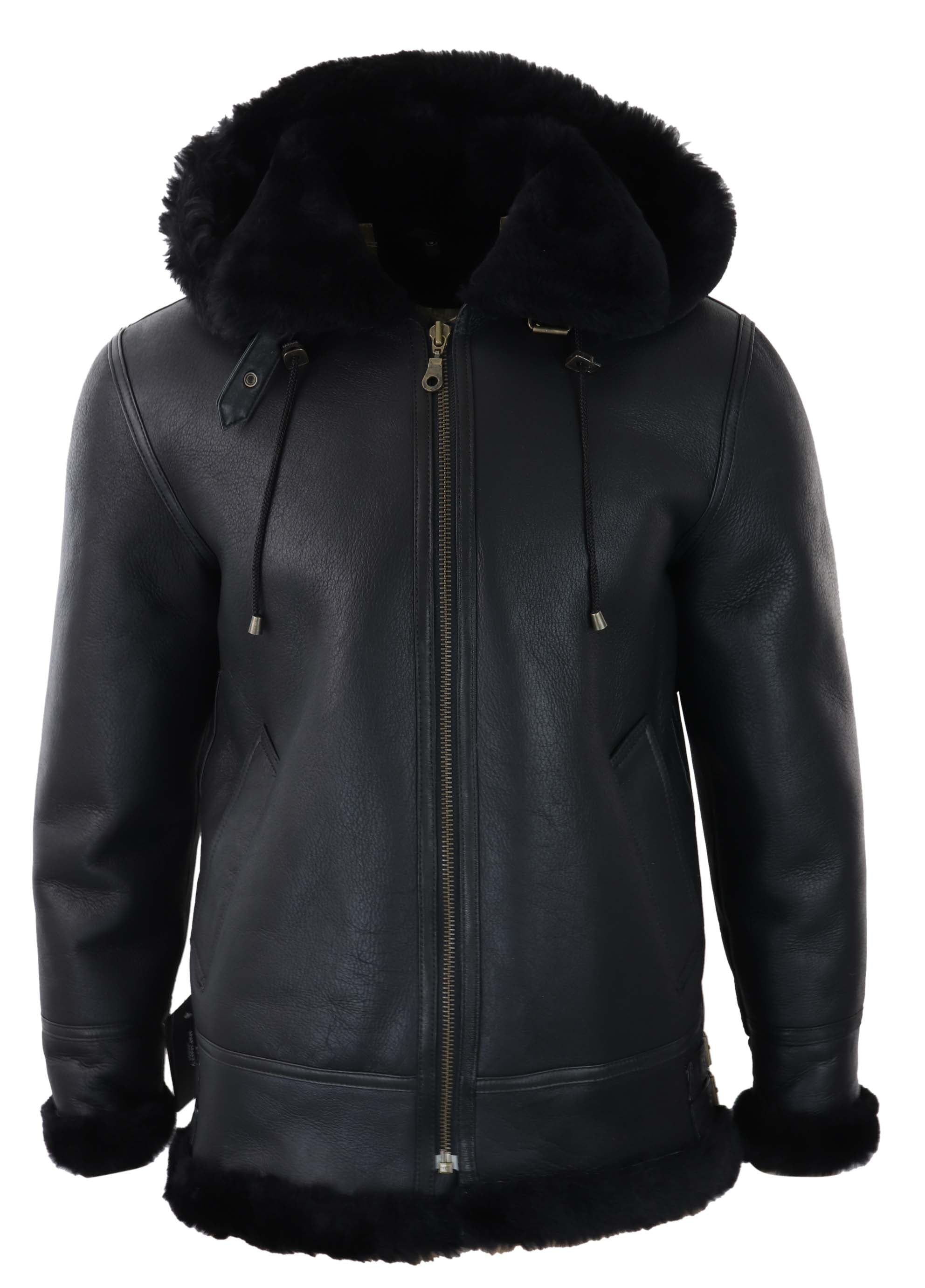 

Куртка-авиатор с капюшоном из овчины Sherling TruClothing, черный