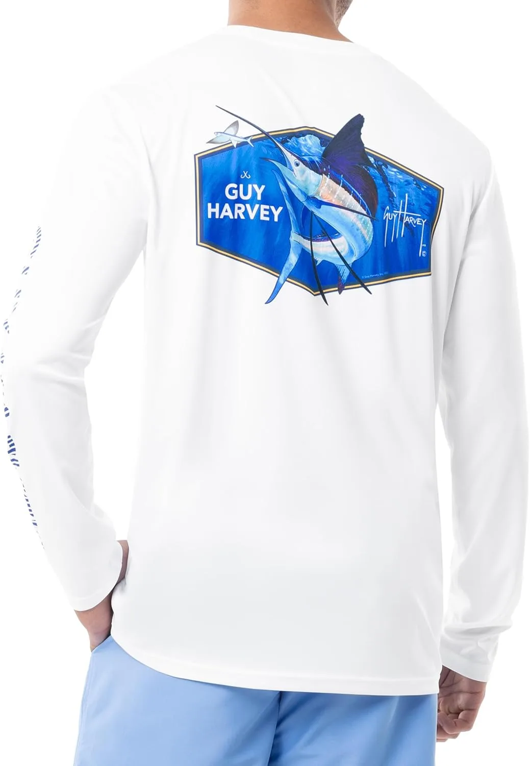 

Мужская футболка с длинным рукавом Guy Harvey Performance с защитой от солнца UPF 30+